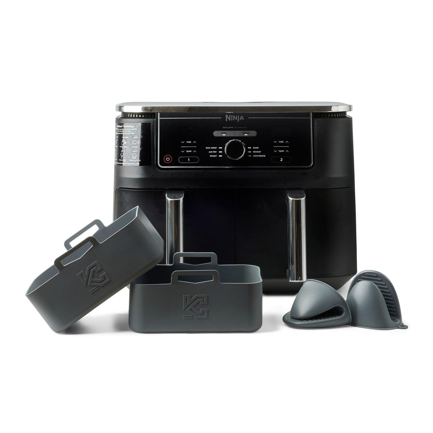 4-Piece Set – 2 Silicone Air Fryer Liners + 2 Silicone Mitts (UK)