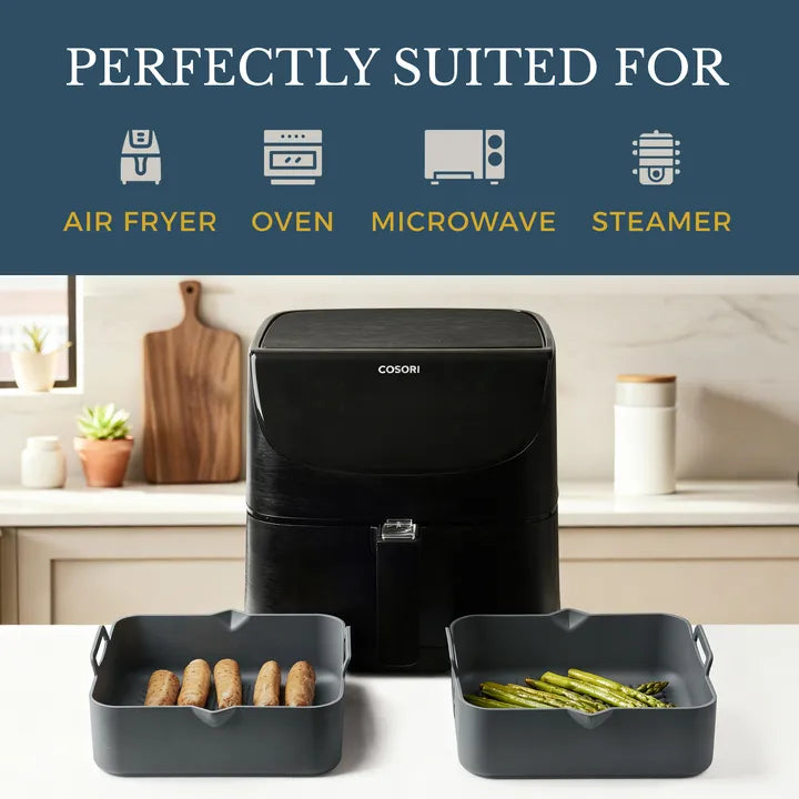 Platinum Square Silicone Air Fryer Liner