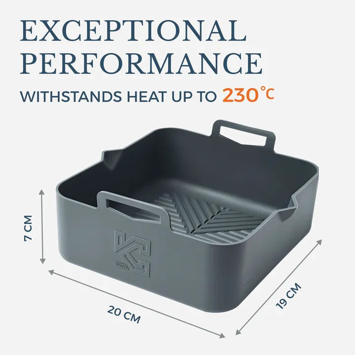 Platinum Square Silicone Air Fryer Liner