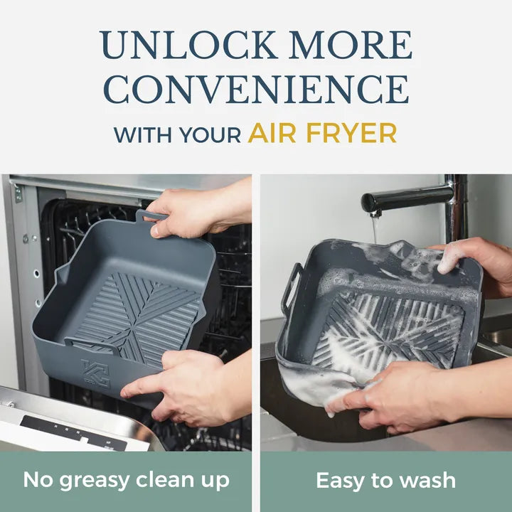 Platinum Square Silicone Air Fryer Liner