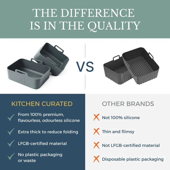 Platinum Rectangle Silicone Air Fryer Liner