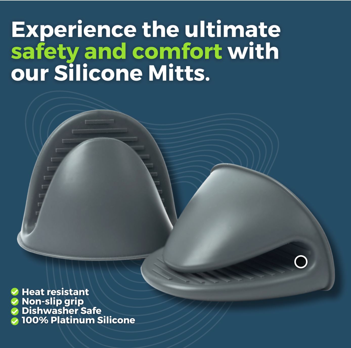 4-Piece Set – 2 Silicone Air Fryer Liners + 2 Silicone Mitts